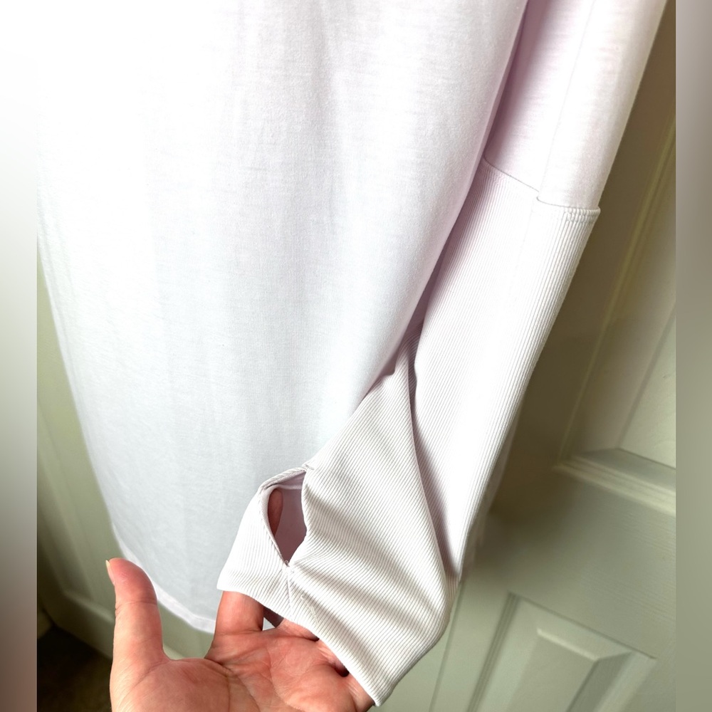 ATHLETA Essence Hooded Tunic Top Shirt Simply Lilac Pink UPF 50+ Cowl Neck Long - Picture 6 of 13